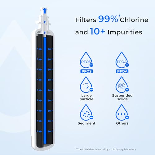 Waterdrop Replacement for GE® RPWFE®, RPWF (Built-in CHIP) Refrigerator Water Filter, Compatible with GFE28GYNFS, GFE28GELDS, PFE28KELDS, PFE28KYNFS, GFD28GELDS, PWE23KELDS, 6 Filters