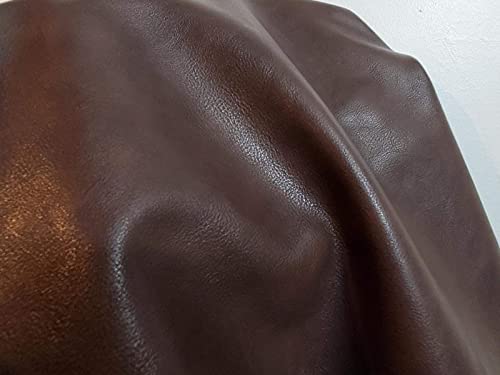 Nat Leathers | Brown Pebblegrain Soft Faux Vegan Leather Pu {Peta Approved Vegan} | 1 Yard (36 Inch Length X 54 Inch Wide) Cut By Yard | Synthetic Pleather 0.9 Mm Nappa Upholstery | 36"X54" #TOP4