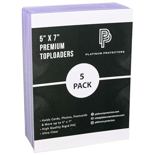 Platinum Protectors 5 x 7 Toploaders (5-Count) Premium Plastic Rigid Holders for Photos Documents Memorabilia Photographs Collectibles