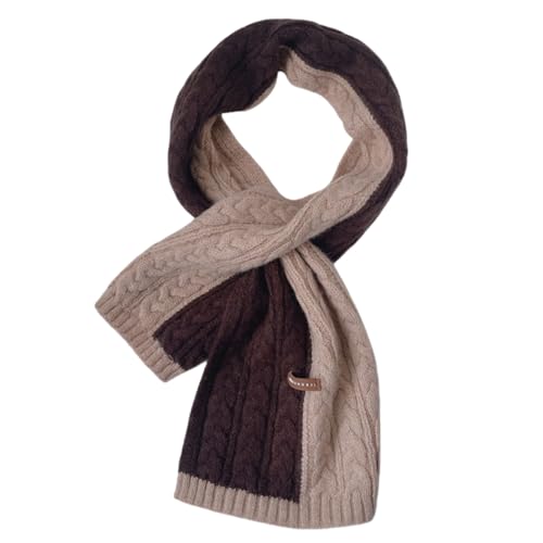 [Ｑｚｋｏｕｍａ] ネックウォーマー レディース ケーブル柄 マフラー メンズ 子供 クロス 差込 ニット マフラー 秋冬 防寒 人気 スヌード MHXW-018（コーヒー）のサムネイル