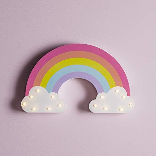 Lights4fun 14 Warm White LED Battery Operated Children's Bedroom Rainbow Wall Light