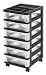 IRIS USA, Inc. MC-360-TOP 6-Drawer Storage Cart with Organizer Top, Black