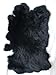 Natural Tanned Assorted Rabbit Pelts Rabbit Fur Hide (10" by 12" Rabbit Pelt with Sewing Quality Leather) (Natural Black)