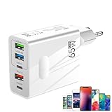 USB-Typ-C-Ladestecker,65W Multi-Port-Schnellladestecker Für Mobiltelefone | 3,1-A-Netzteil,...