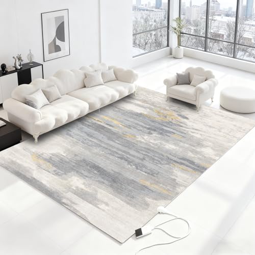 NujorWarmArt Electric Heated Rug 4.6x6.6 ft Soft Plush Heater Carpet Heating Floor Mat with Timer Fast Warm Up for Office, Living Room, Dining Room, Study Room, Playroom 120V Huiyi