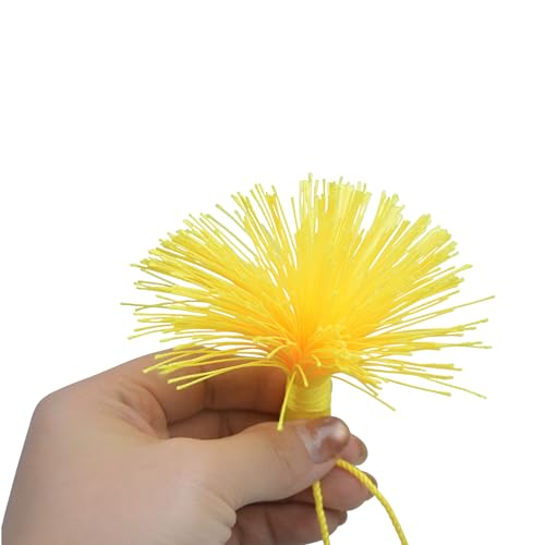 Image of 20Pcs 4.3 Inch Mini Craft Tassels for Earrings, DIY Crafts(Yellow) | Handmade soft terylene, 2-inch cord loop, small Chinese knot-for earrings, bookmarks, tags, souvenirs and DIY crafts.