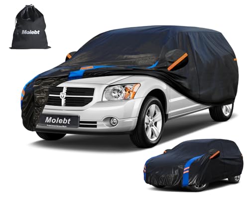 Image of Custom Fit SUV Car Cover for Dodge Caliber & Dodge Nitro (2007-2012), Upgraded Waterproof All Weather Outdoor Auto Cover with Driver Door Zipper & Mirror Pockets, UV /Snow /Dust Protection