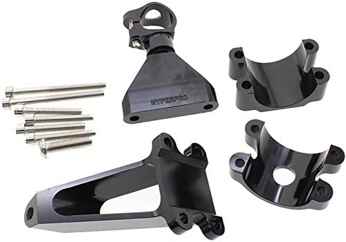 FXCNC 43mm Motorcycle CNC Steering Damper Stabilizer Buffer Mounting Bracket Kit Compatible with CBR600 F4 F5 2003-2006, CBR600RR 2003-2004