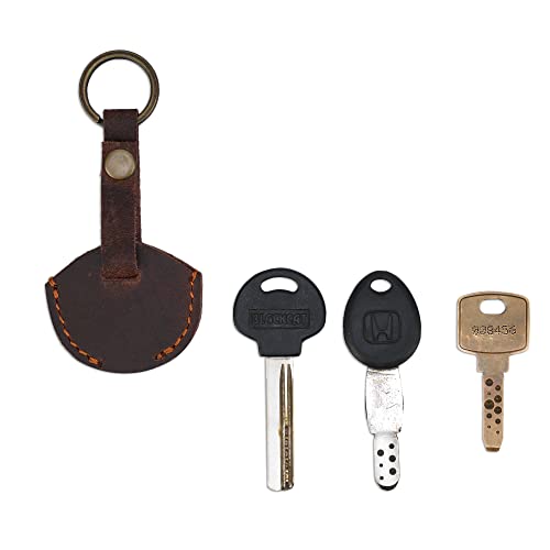 Cestantiq, Leather Key Sleeve, Key Ring Holder, Vintage Cover, Stylish Accessories, Handmade Brown #TOP2