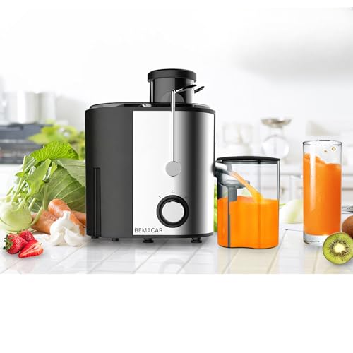 Juicer Machine – Smoothie Maker & Food Processor | 1200ml Container & 500ml Juice Cup | Large 65mm Feed Chute | Blender for Whole Fruit & Vegetables | 2 Speeds | Easy Clean | CE Certified