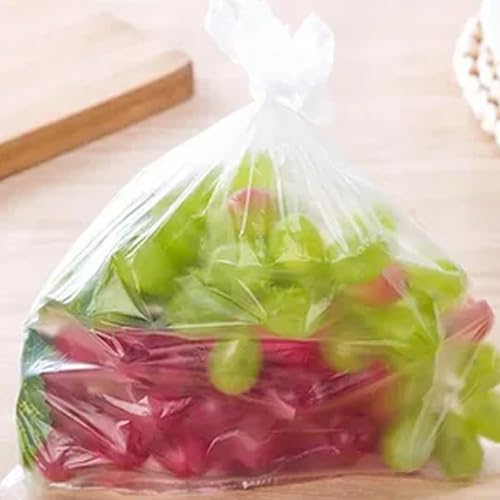 Image of 1000 Count 10 x 14 Inches Plastic Produce Bags, Clear Plastic Produce Bag Roll for Bread, Fruits, Vegetable, Kitchen, 500 Bags x 2 Rolls