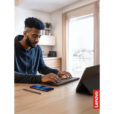Lenovo Multi-Device Wireless Bluetooth Keyboard, Connect Up to 3 Devices Simultaneously, Compatible with iOS, Android, Windows, Slim Profile, Rechargeable, 60-Hour Battery Life, Iron Grey