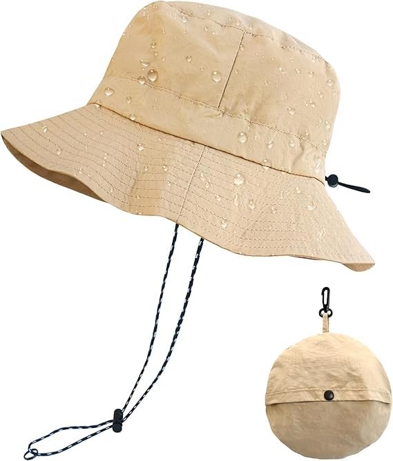 DIELIANHUA Sommer Fischerhut, Faltbarer Fischerhut, Sommer Fischerhuts Damen, Bergsteiger Hut, Aufhängen Schnelltrocknend und Wasserdicht, Unisex Sommers Outdoor Angeln Braun