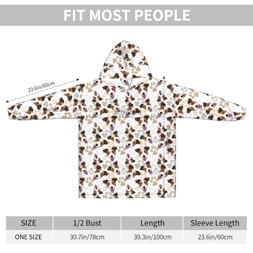 Sweat à capuche couverture flanelle unisexe pull plaid géant motif chien - 6