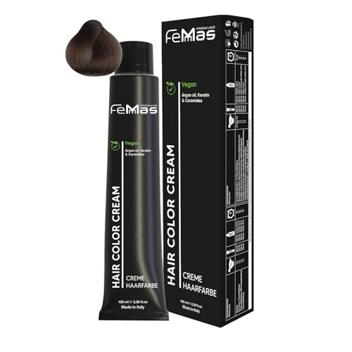 FemMas Haarfarbe Hellblond Ultra Intensiv 8.00 I Creme Haarfarbe mit Arganöl, Keratin & Ceramiden I Als dauerhafte Haarfärbung für strahlende, haltbare Farbergebnisse 100 ml