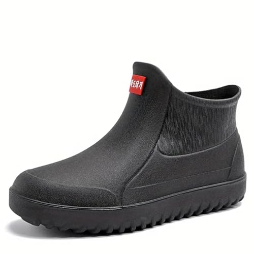 Men's Short Tube Slip Outer Casual Rain Boots High-Performance Fishing Rain High Traction Men's Ankle Boots4