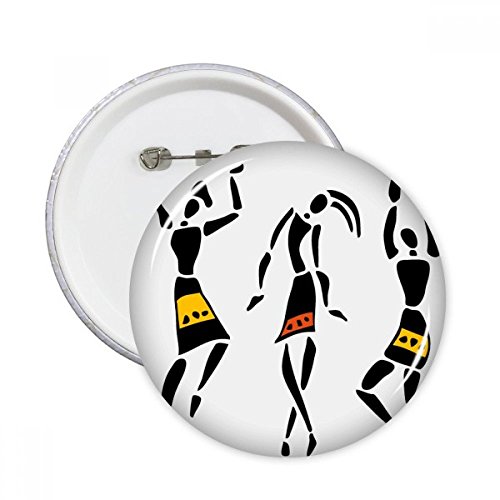 Totems Afrique Danse Ronde Pins Badge Vêtements Décoration Motif Primitif Noir