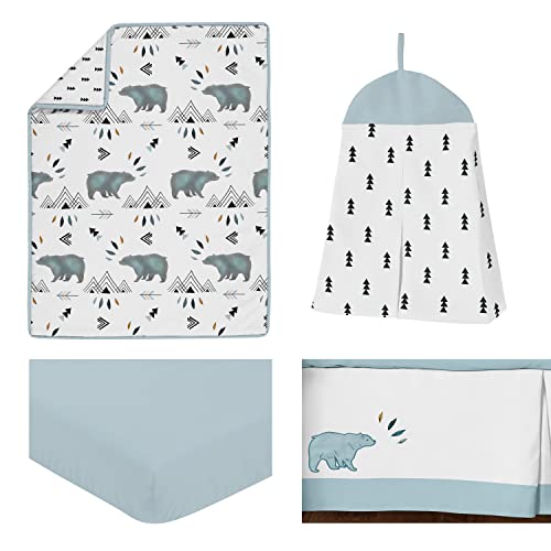 Bear Mountain Watercolor Baby Boy Crib Bedding Set By Sweet Jojo Designs - 4 Pieces #TOP1