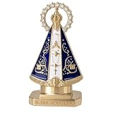 sofarefinish 2' H Mini Nossa Senhora Aparecida Figurines, Our Lady of Aparecida Mini Statue Set, Patroness of Brazil Virgin Mary Religious Figurines for Car Dashboard, Home Altar, Catholic Gifts (3)