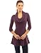 PattyBoutik Women's Cowl Neck A-Line Tunic Sweater (Dark Purple S)