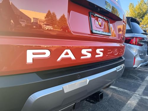Image of Rear Inserts Tailgate Letters Compatible with 2025 2026 Passport Models, 3D Raised & Strong Adhesive Abs Plastic Rear Emblems Decals Letters, NOT Thin Decals- White