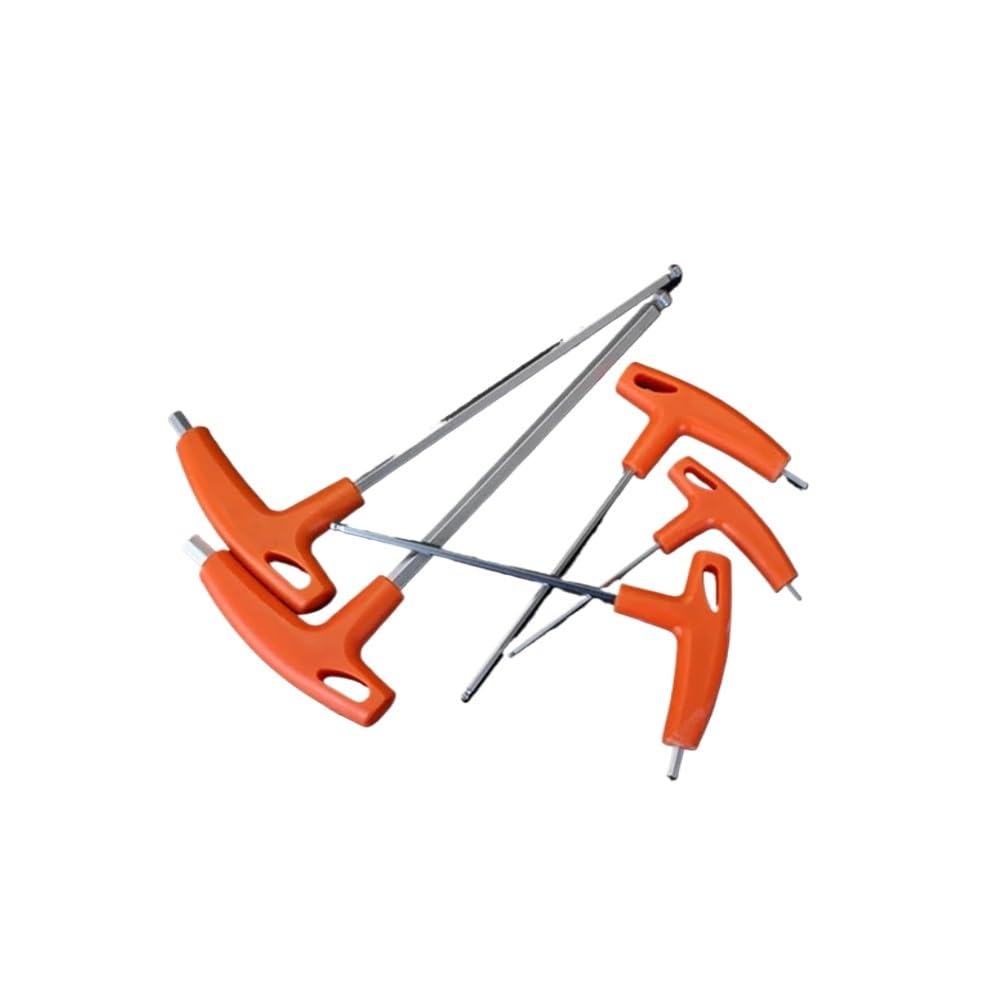 2/2,5/3/4/5/6/8/10 mm Flach-/Kugelkopf-Sechskantschlüssel Inbusschlüssel Handwerkzeug T-Griff Kugelkopfschlüssel (Kugelkopf, 4 Stück (1 Stück x 2,3,4,5 mm)