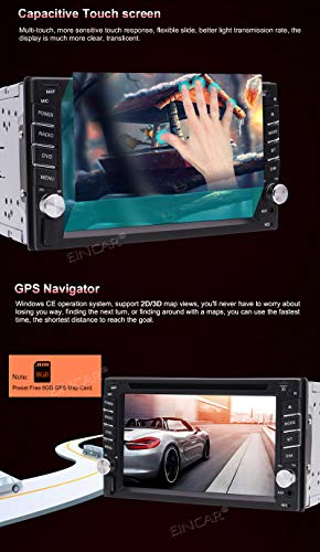 2 Din Car Stereo with Touch Screen Bluetooth Car Radio in Dash Headunit DVD CD Player Double Din Car Radio Receiver with GPS Map Card/Backup Camera/AM FM RDS/Steering Wheel Control/Remote Control/USB