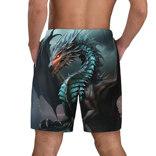 Men's Swim Trunks Quick Dry Board Shorts Cool Dragon Beach Shorts with Pocket Bathing Suits for Men3