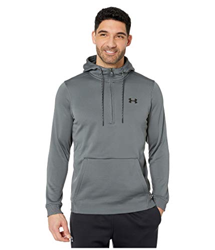 Under Armour Men's Armour Fleece ½ Zip Hoodie, Pitch Gray (012)/Black, Small