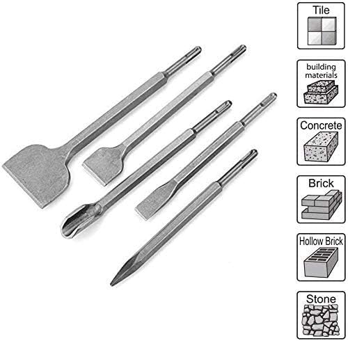 SDS Plus Chisel Bits Set, 5pcs Electric Rotary Hammer Chisel Set - Image 3