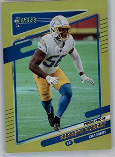 2021 Donruss Press Proof Premium #77 Kenneth Murray Los Angeles Chargers Official NFL Football Card in Raw (NM or Better) Condition image 3