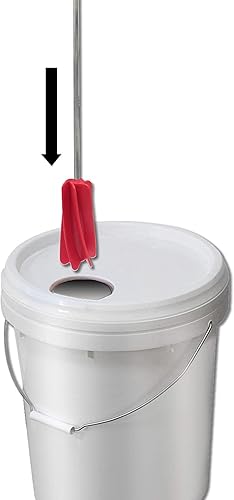 Miniatura 3 de Allway HM5N - Mezclador de pintura y epoxi de hélice estrecha encaja en el orificio del tapón de las tapas de cubos de 3 a 5 galones plateado y rojo