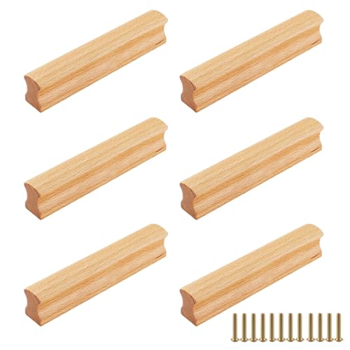 GOIEHIR Möbelgriffe Holz, 6 Stück Schrankgriffe Mit Schrauben,...
