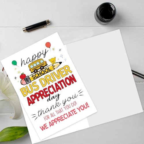 MOROLURU School Bus Drivers Day Card, Thank You Card for School Bus Driver, Appreciation Greeting Card for Bus Driver with Envelope