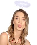 Hatstar Heiligenschein weiß Haarreif | Haarreifen für Engelskostüm | Haarschmuck für Engel | Christkind Accessoire für Kinder, Damen & Herren | Kopfschmuck zu Karneval, Fasching & Weihnachten