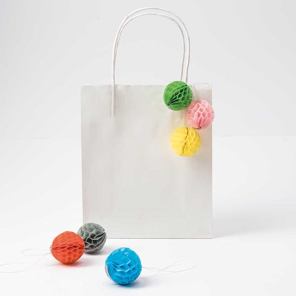 Bright Mix | Mini Honeycomb Paper Ball Decorations | Pack of 6 | Cracker Fillers