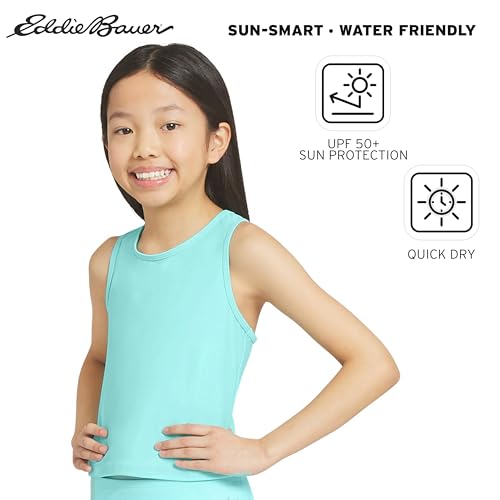 Image of Eddie Bauer Girls' UPF 50+ Swim Bikini Bottom and Racerback Tankini Set