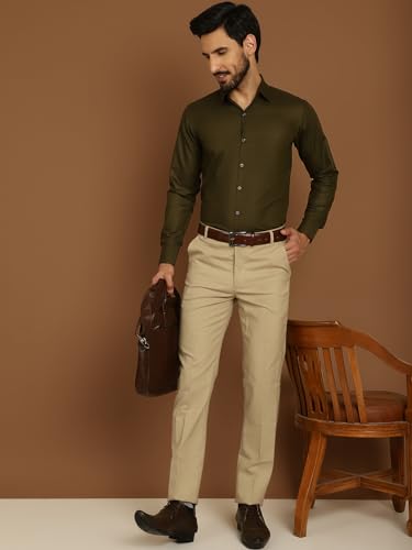 Image of Indian Needle Men's Solid Regular Fit Shirt