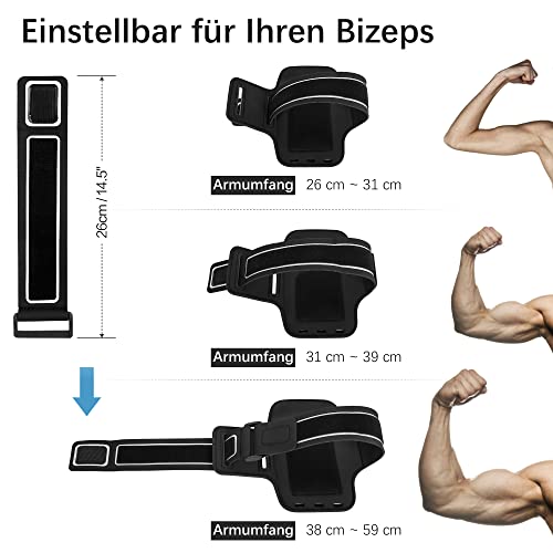 EOTW Sport Armband Handy Universal - Handytasche Joggen Armtasche Kompatibel mit iPhone 17/16/15/14/13 Pro Max Galaxy S25 Edge/S25+/S24+/S23+ FE Handyhalterung Joggen für Running Zubehör(6,2'~6,7')