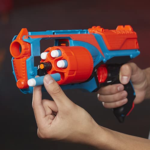Nerf Elite Strongarm orangefarbener Blaster – Rotationstrommel, Schnellfeuer, 6 Nerf Elite Darts – für Kinder, Teenager, Erwachsene