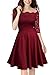 MissMay Women's Vintage Floral Lace Half Sleeve Boat Neck Cocktail Formal Swing Dress