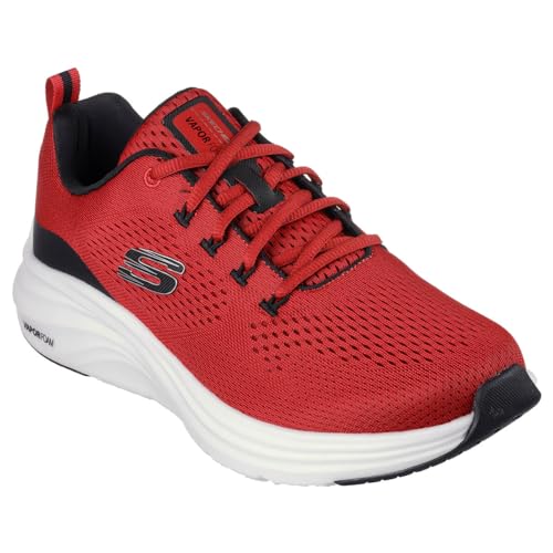 Image of Skechers Men's Vapor Foam Fresh Trend Trainers, Red Mesh Synthetic Black Trim, 8.5 US