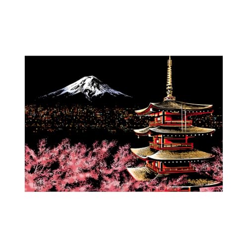 Scratch Art Paper, Scratch Art for Adults Women Men, Night View Scratchboard Pads Painting Landscape Scratchboard Crafts Kit