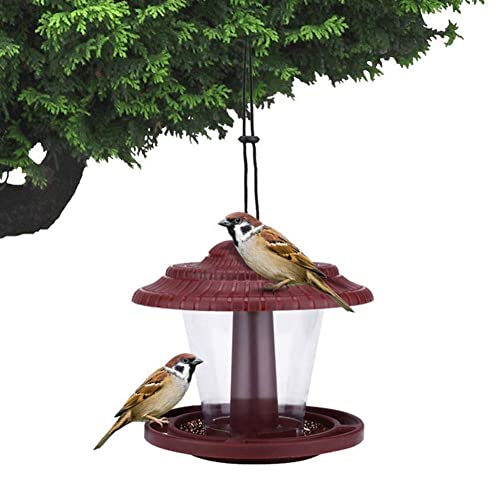 Mangeoire à Oiseaux Suspendue Exterieur La Preuve Du Temps Aucun GâChis Plateau D'Oiseau Suspendu BoîTe Grain Graine Pilote De Graine D'Oiseau Pour L'HéBergement De Jardin Sauvage Cover