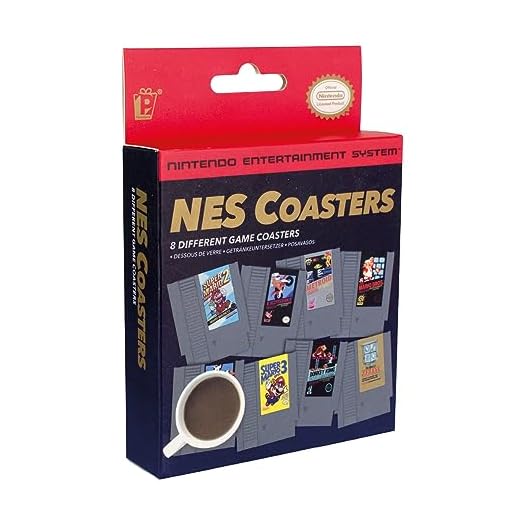 Posavasos Retro NES Nintendo - Set de 8 Posavasos Oficiales con Juegos Clásicos, Regalo para Gamers