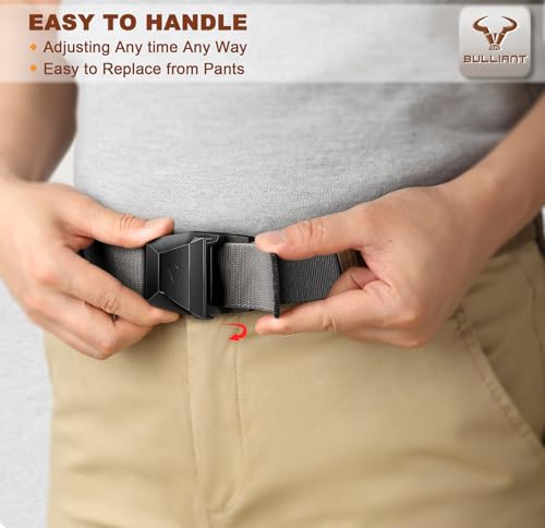 Image of BULLIANT Men Stretch Tactical Web Belt MultiPack 1.5 inch-Adjustable Fit | Smooth Sliding for Micro Fit - Tailored for Exact Size-Holeless for Golf Jeans or Casual