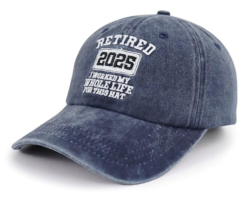 Image of Retired 2025 2026 I Worked My Whole Life for This Hat for Men Women, Adjustable Embroidered Retirement Baseball Cap