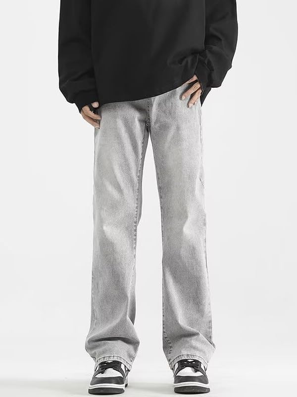 Men's Denim Spring Straight-Leg Casual Long Pants2