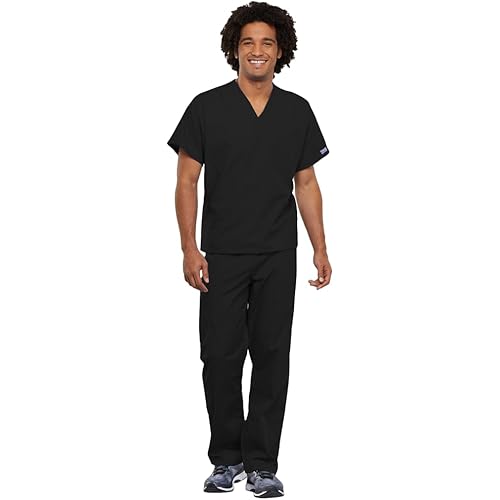 Cherokee Unisex Scrub Set for Men & Women, V-Neck Top & Drawstring Cargo Pant, Easy Care & Fade Resistant – CK00044C