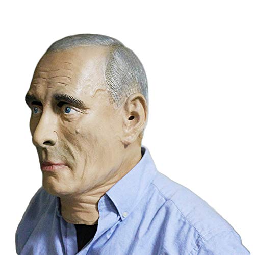 Adult Male Human Realistic Mask, Celebrity Latex Man Cosplay Costumes Fancy Dress Full Overhead Mask Halloween Cosplay Party (Putin Mask)
